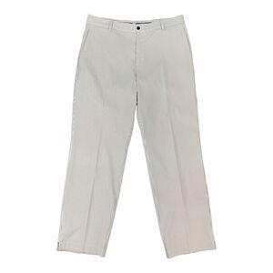 Nike Golf Pant Mens 35x32 White Grey Performance Flat Front Dri Fit Tour Stripe